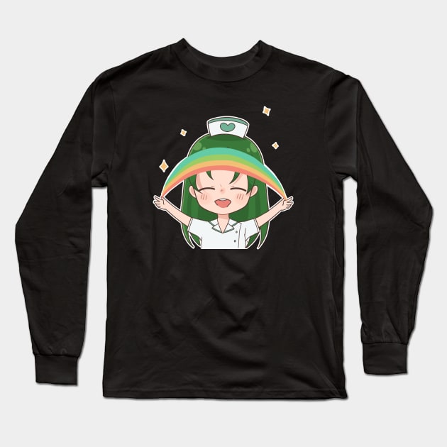 Rainbows! Nurse Mori Anime Character Long Sleeve T-Shirt by zim9